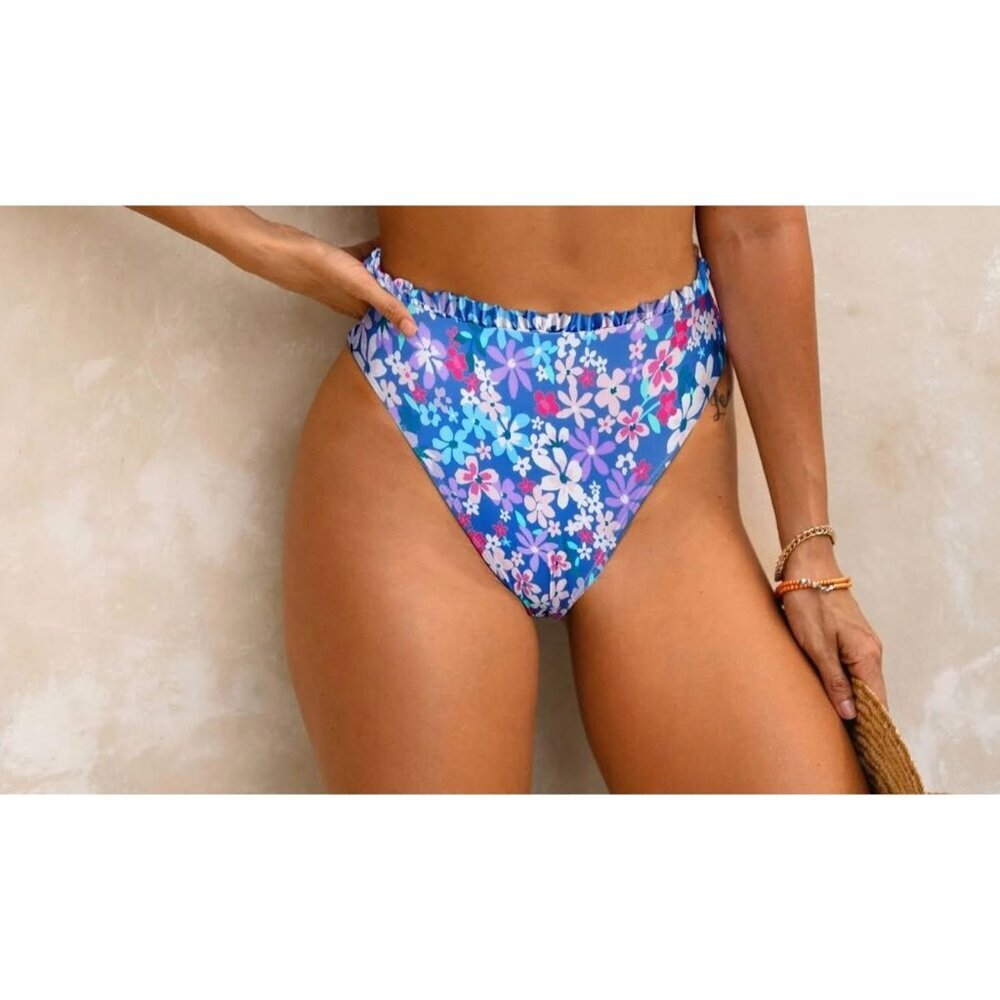 Cupshe Floral High Waist Cheeky Swim Bottoms - Size M, NWOT